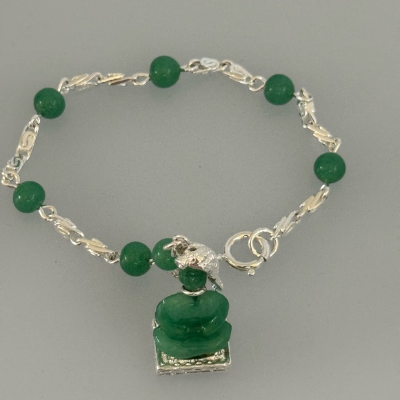 925 silver bracelet aventurine stone - Picture 5 of 10